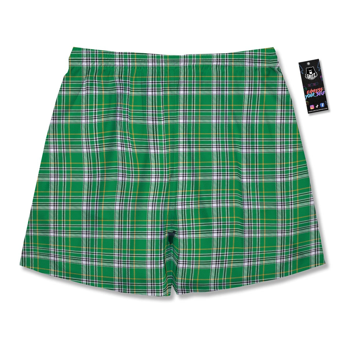 Stewart Plaid Saint Patrick's Day Print Pattern Men's Running Shorts-grizzshop