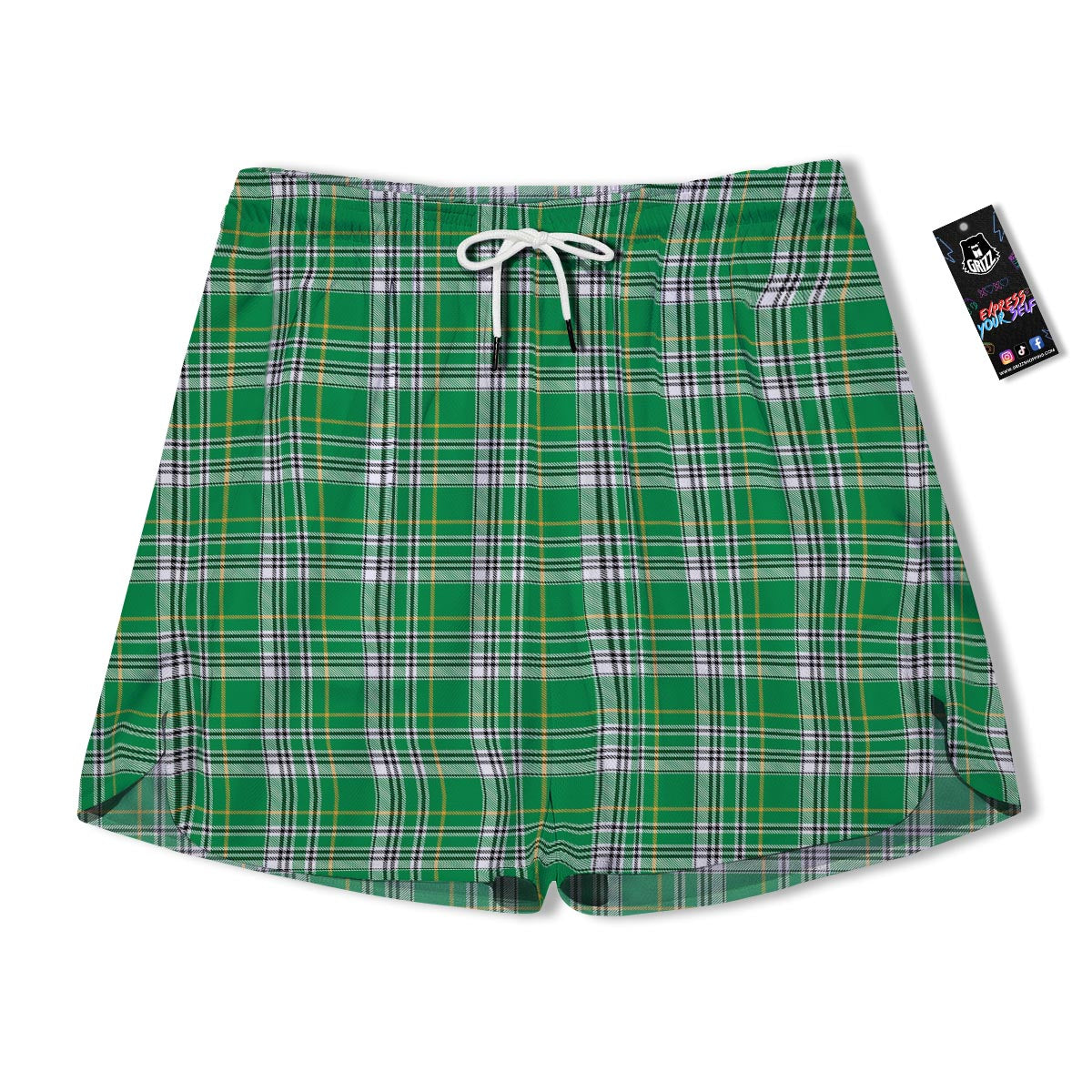 Stewart Plaid Saint Patrick's Day Print Pattern Men's Running Shorts-grizzshop