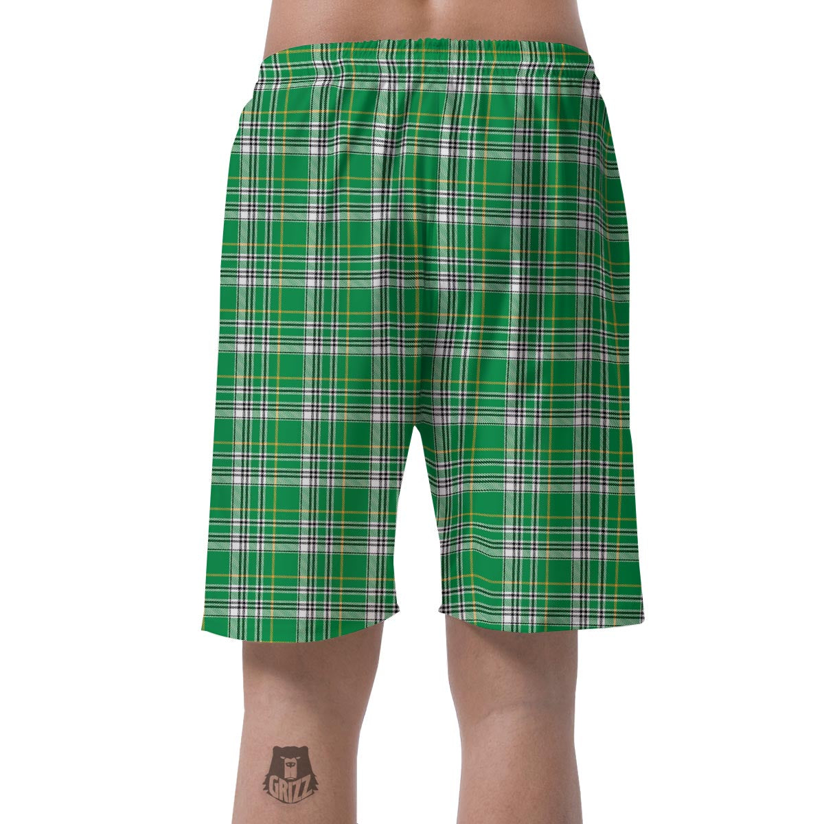 Stewart Plaid Saint Patrick's Day Print Pattern Men's Shorts-grizzshop