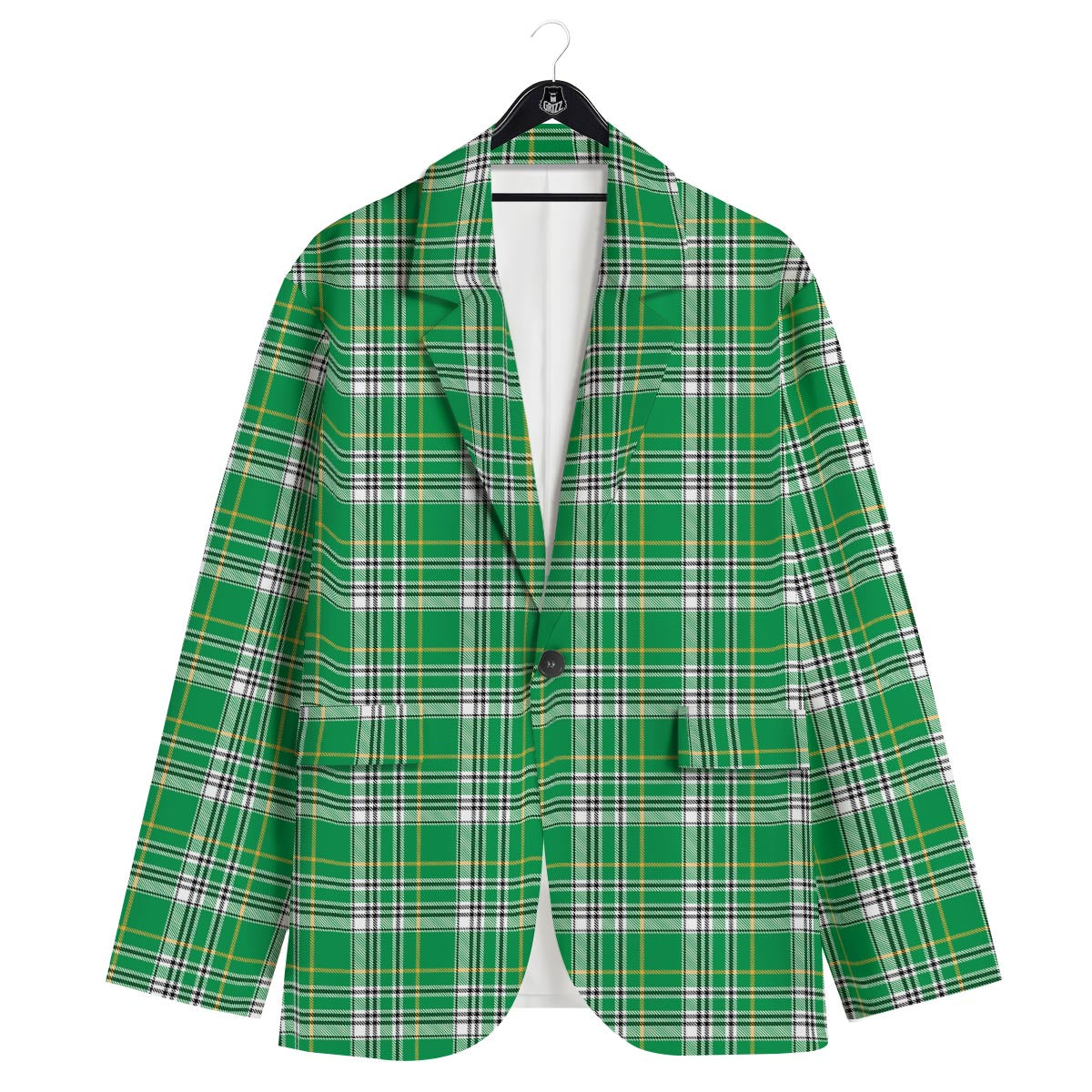 Stewart Plaid Saint Patrick's Day Print Pattern Men's Sport Coat-grizzshop