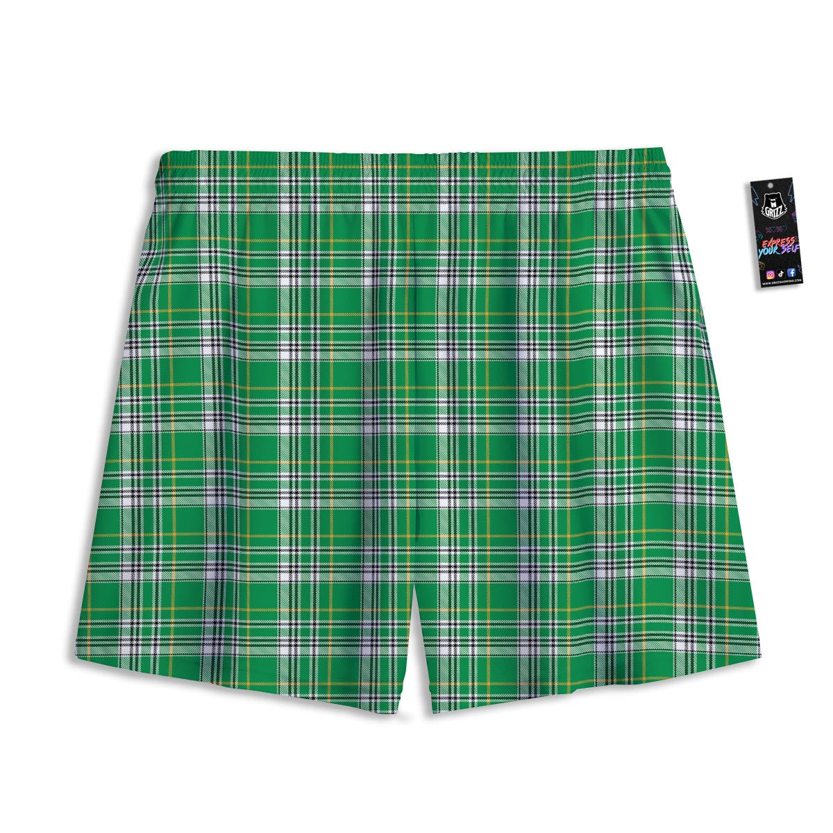 Stewart Plaid Saint Patrick's Day Print Pattern Mesh Shorts
