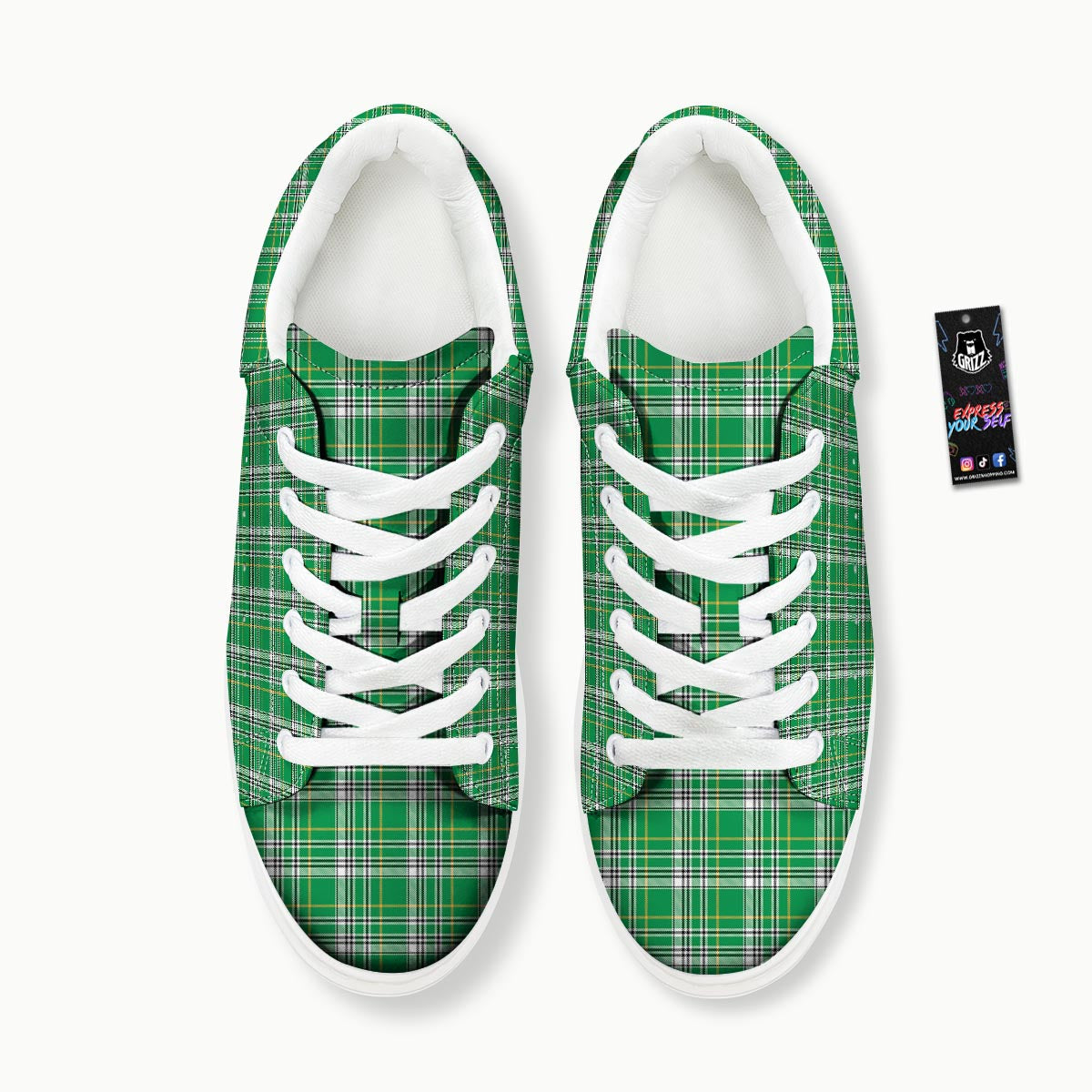 Stewart Plaid Saint Patrick's Day Print Pattern Platform Shoes-grizzshop