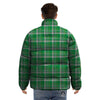 Stewart Plaid Saint Patrick's Day Print Pattern Puffer Jacket-grizzshop