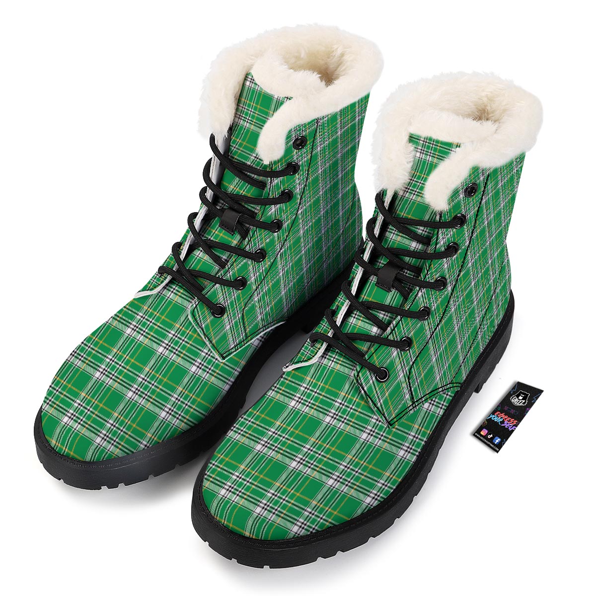 Stewart Plaid Saint Patrick's Day Print Pattern Winter Boots-grizzshop