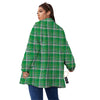 Stewart Plaid Saint Patrick's Day Print Pattern Women's Sherpa Jacket-grizzshop