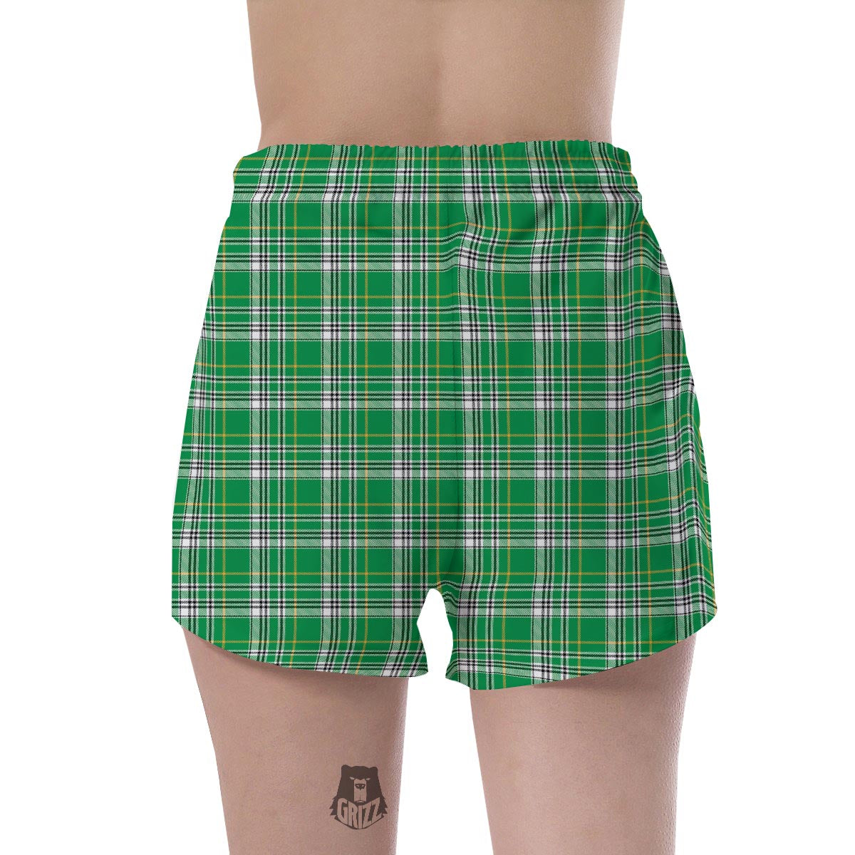 Stewart Plaid Saint Patrick's Day Print Pattern Women's Shorts-grizzshop