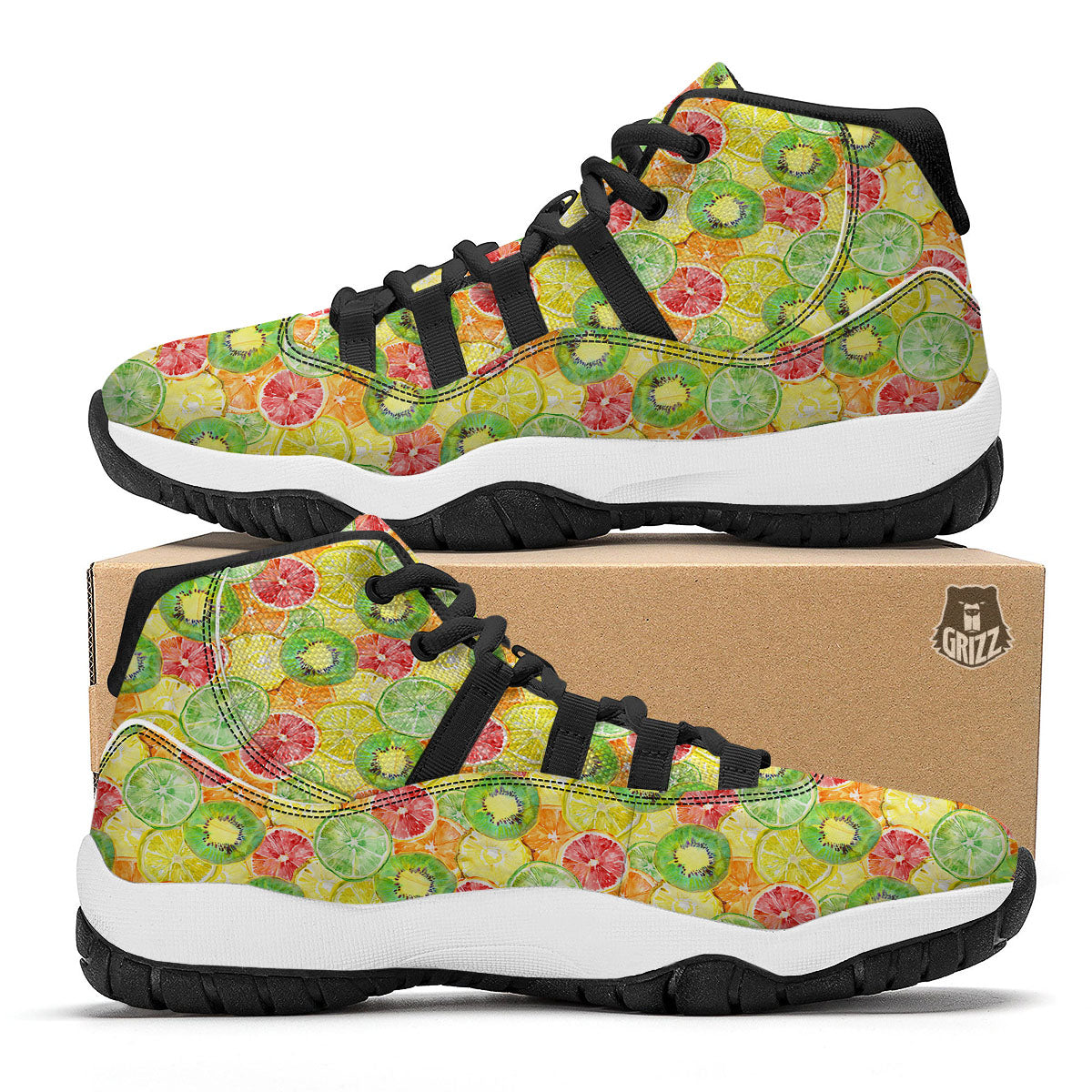 Stewart Tartan Blue And Green Print Black Bball Shoes-grizzshop