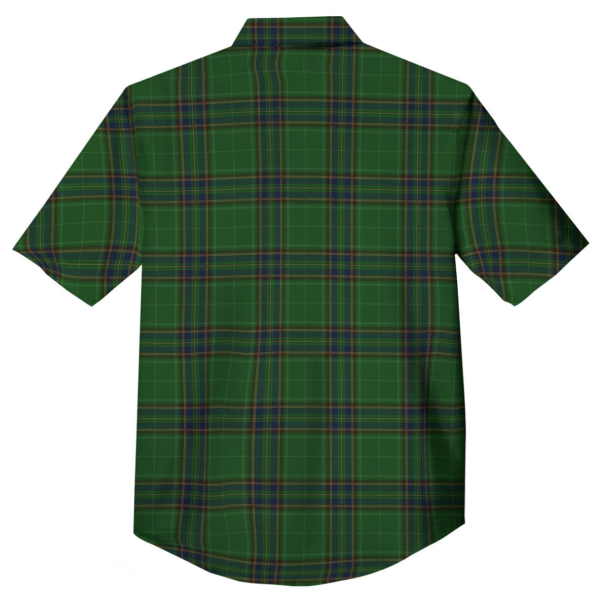 Stewart Tartan Blue And Green Print Button Up Shirt-grizzshop