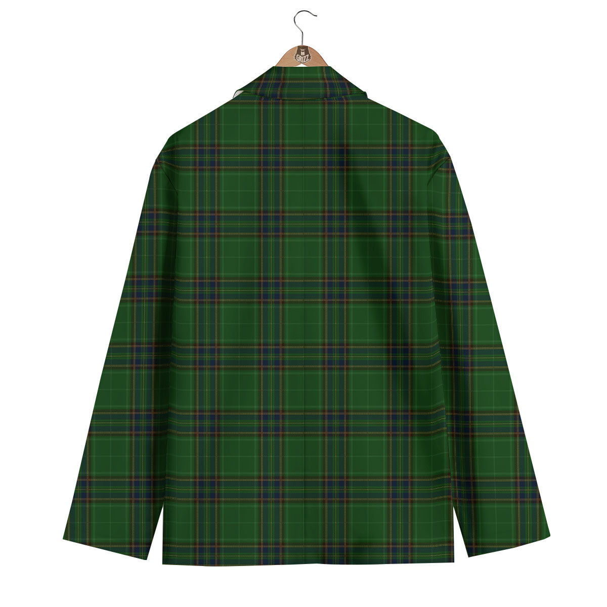 Stewart Tartan Blue And Green Print Men's Blazer-grizzshop