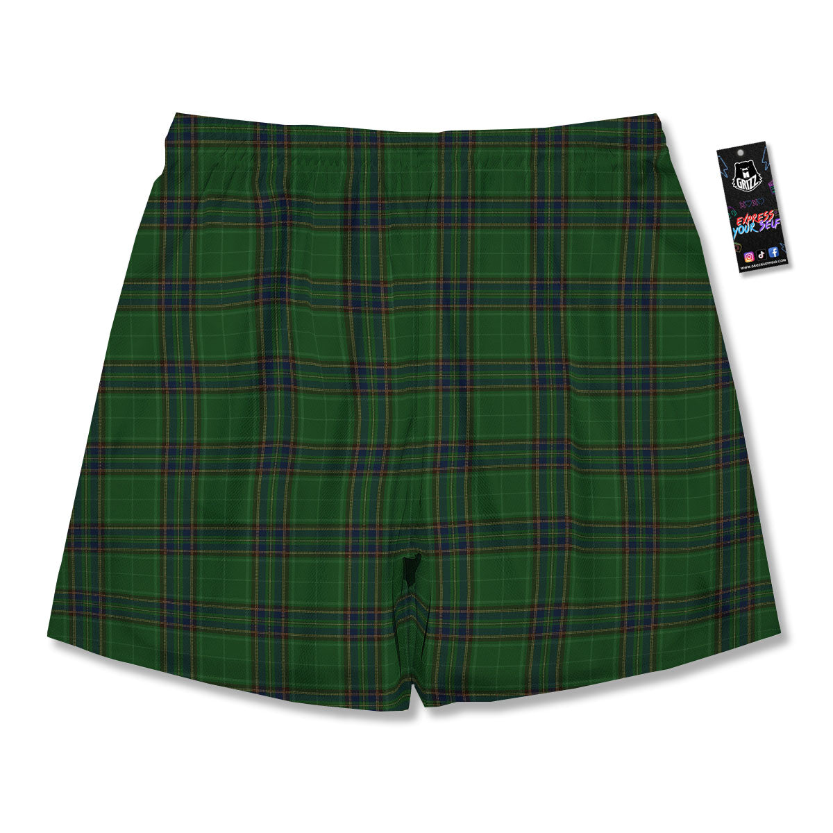 Stewart Tartan Blue And Green Print Men's Running Shorts-grizzshop