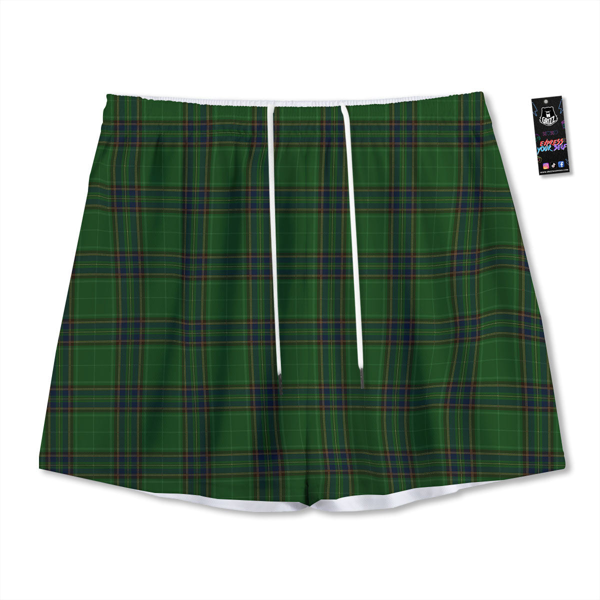 Stewart Tartan Blue And Green Print Mesh Shorts