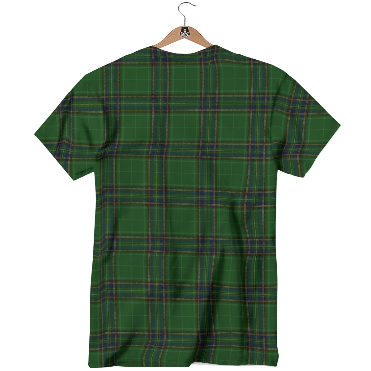 Stewart Tartan Blue And Green Print T-Shirt-grizzshop