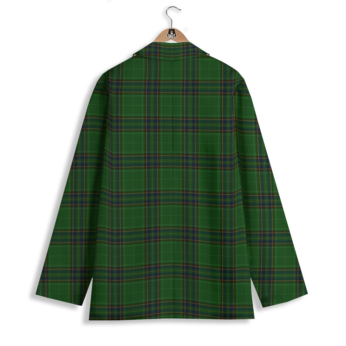 Stewart Tartan Blue And Green Print Women's Blazer-grizzshop