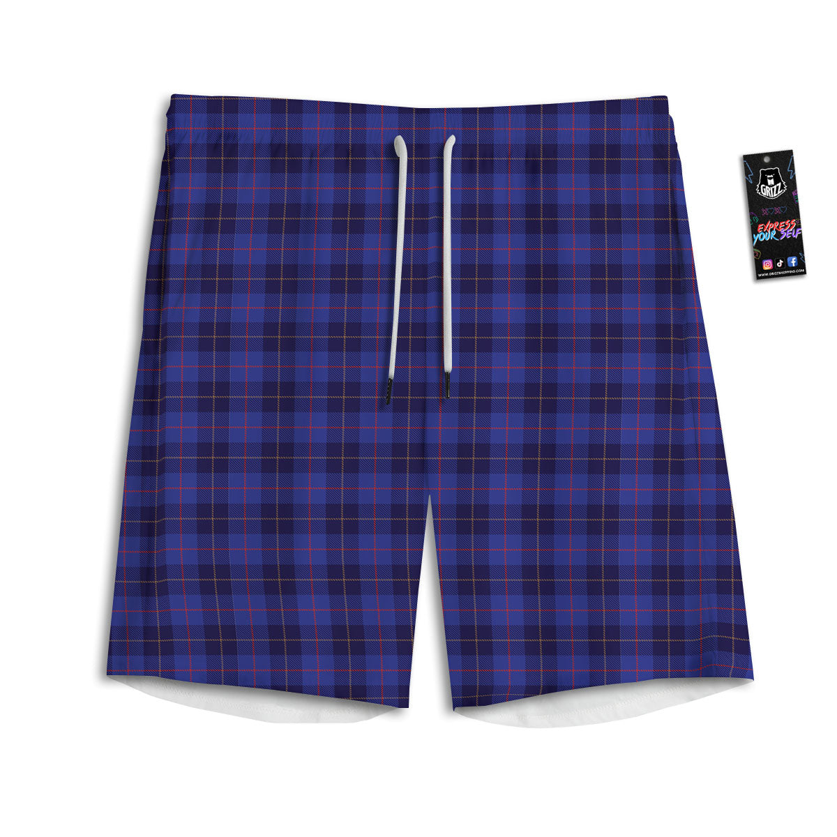 Sunflower Navy Print Pattern Men's Athletic Shorts