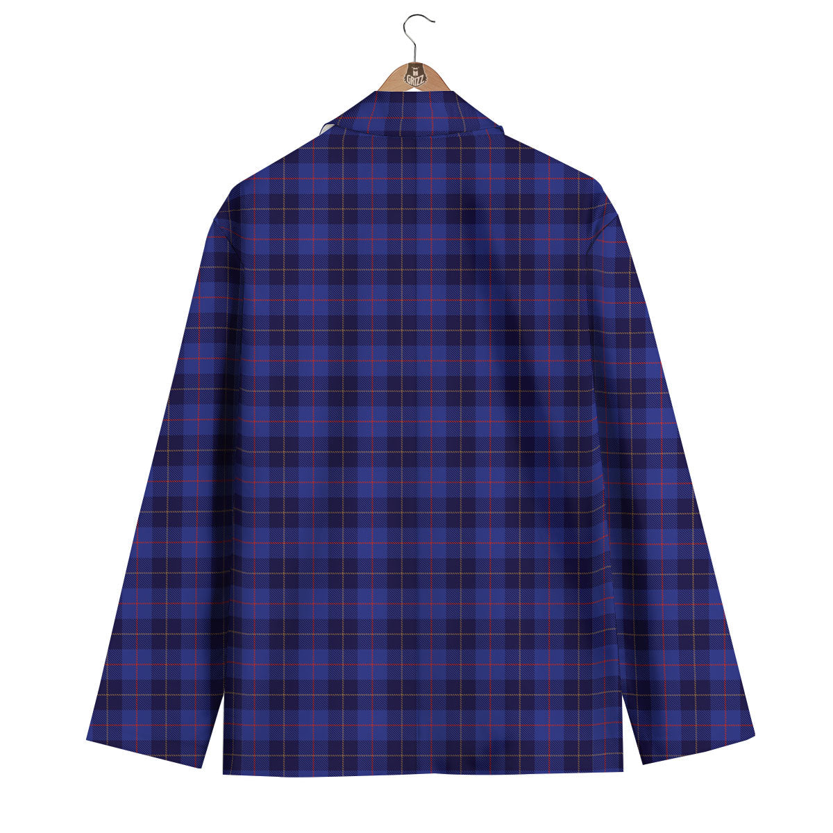 Stewart Tartan Deep Blue Print Men's Blazer-grizzshop