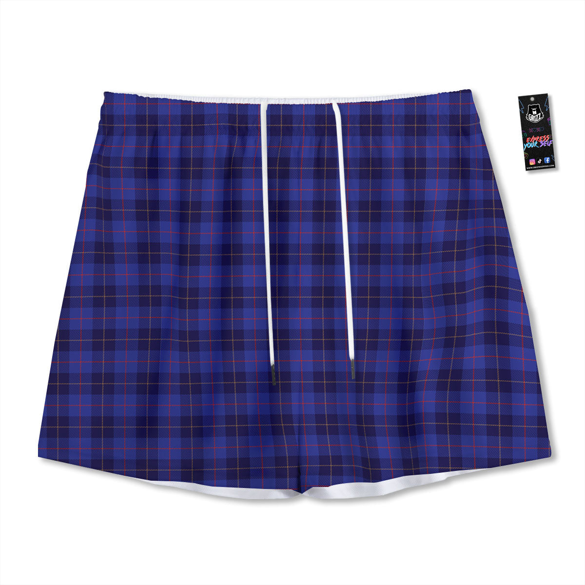 Stewart Tartan Deep Blue Print Mesh Shorts