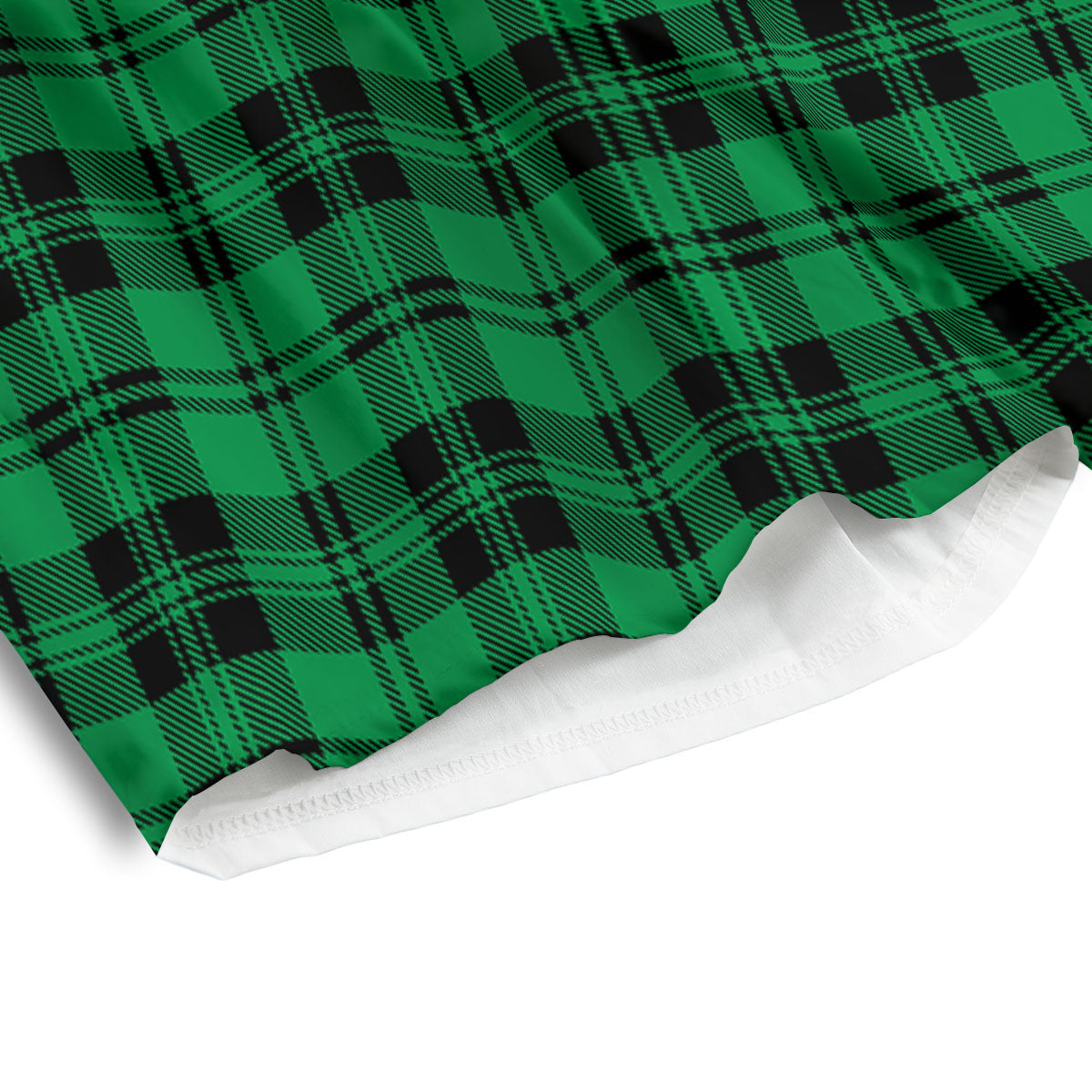 Stewart Tartan Green And Black Print Men's Athletic Shorts