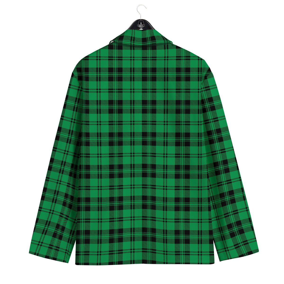 Stewart Tartan Green And Black Print Men's Sport Coat-grizzshop