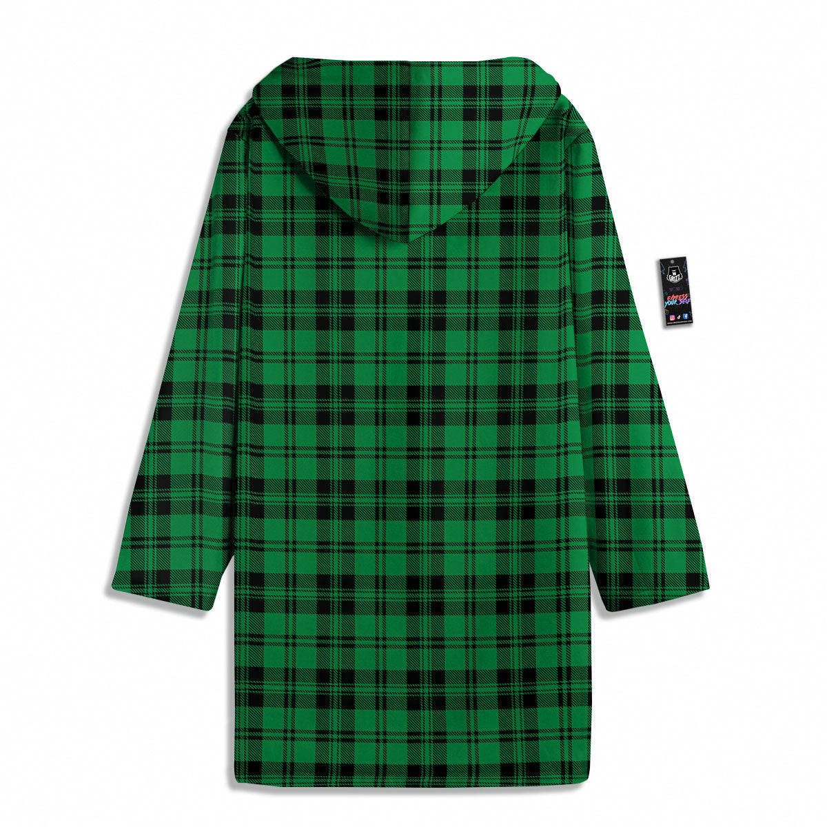 Stewart Tartan Green And Black Print Men's Windbreaker Jacket-grizzshop