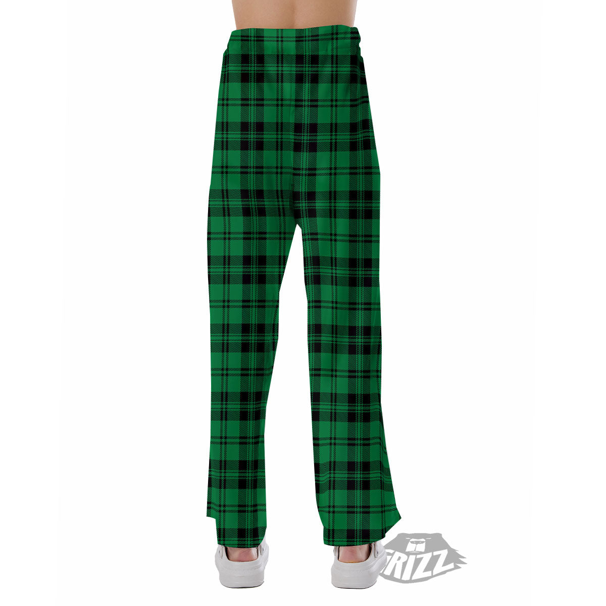 Stewart Tartan Green And Black Print Pajama Pants-grizzshop