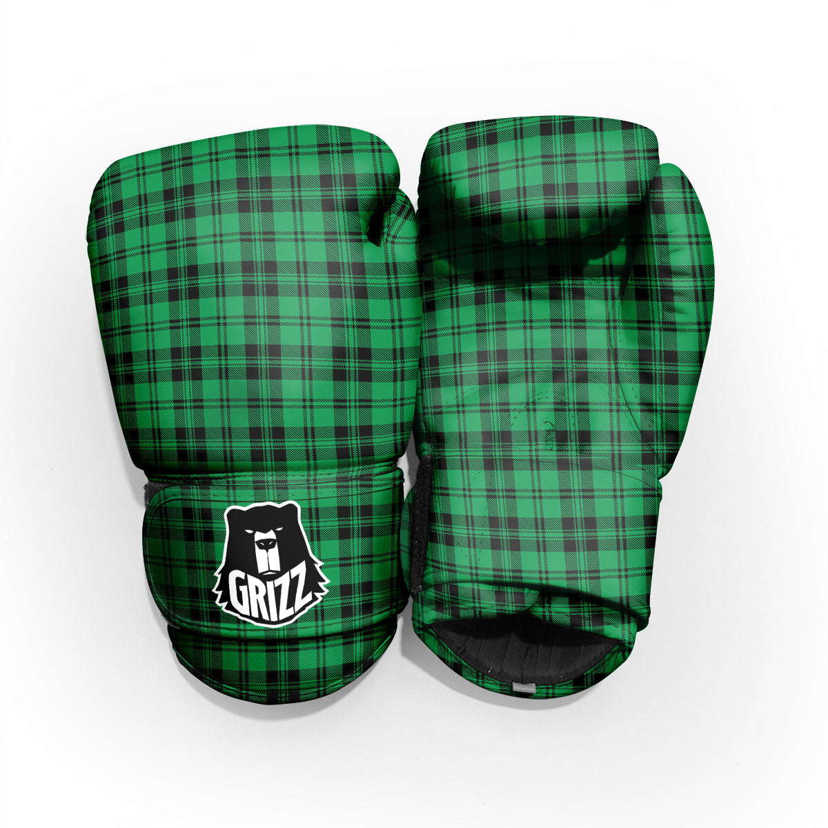 Stewart Tartan Green And Black Print Pro Boxing Glove