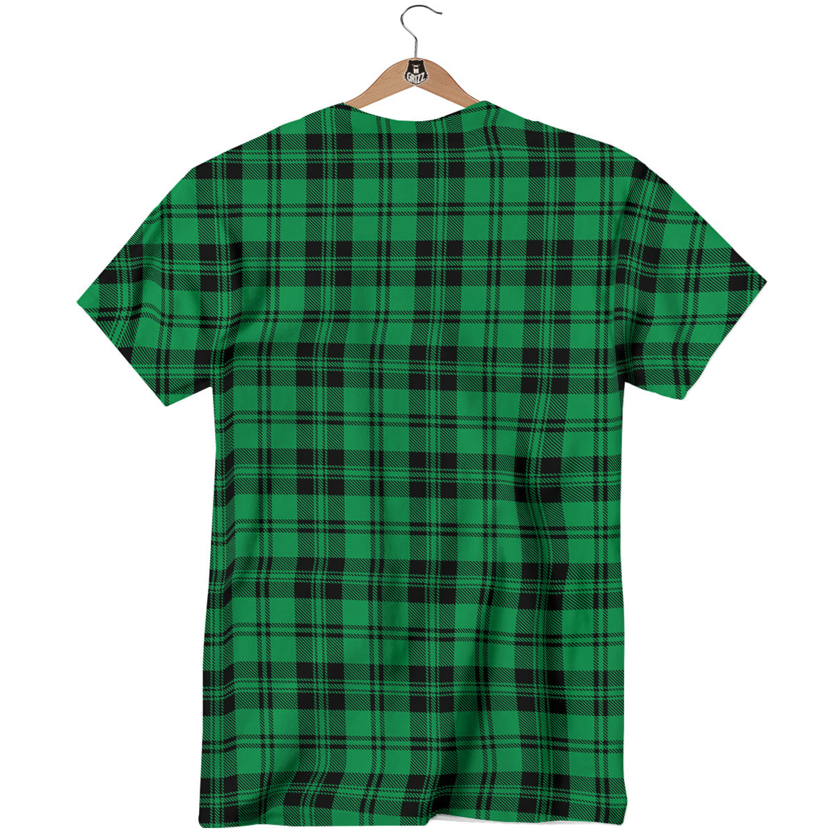 Stewart Tartan Green And Black Print T-Shirt-grizzshop