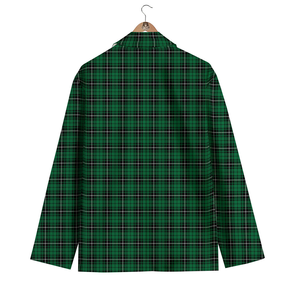 Stewart Tartan Green Print Men's Blazer-grizzshop
