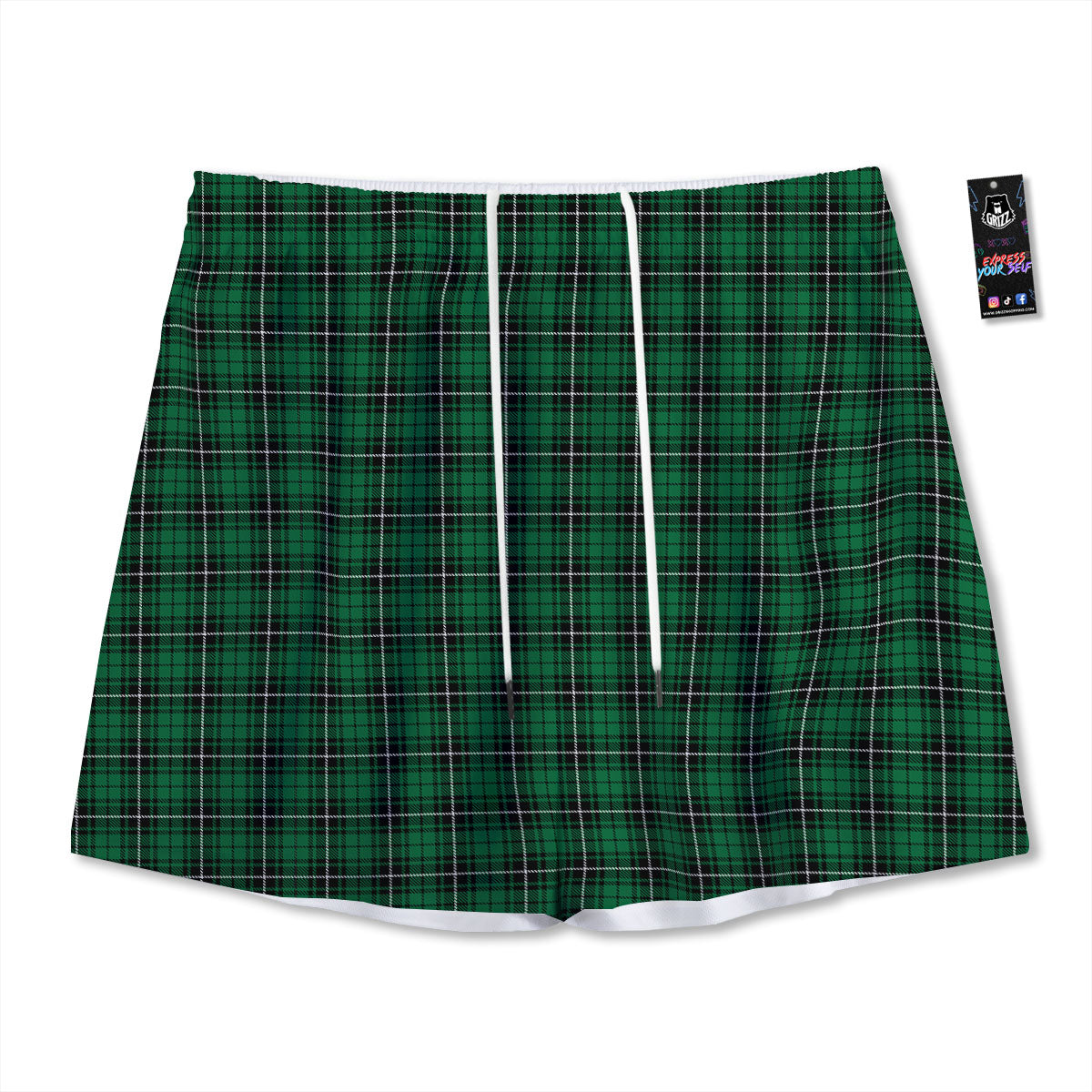 Stewart Tartan Green Print Mesh Shorts