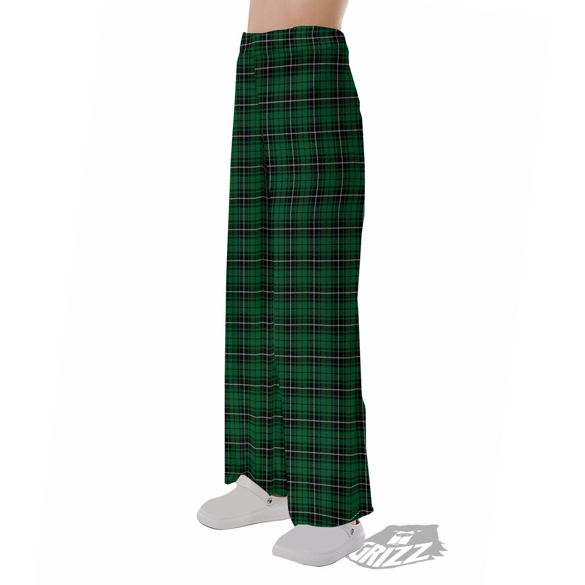 Stewart Tartan Green Print Pajama Pants-grizzshop