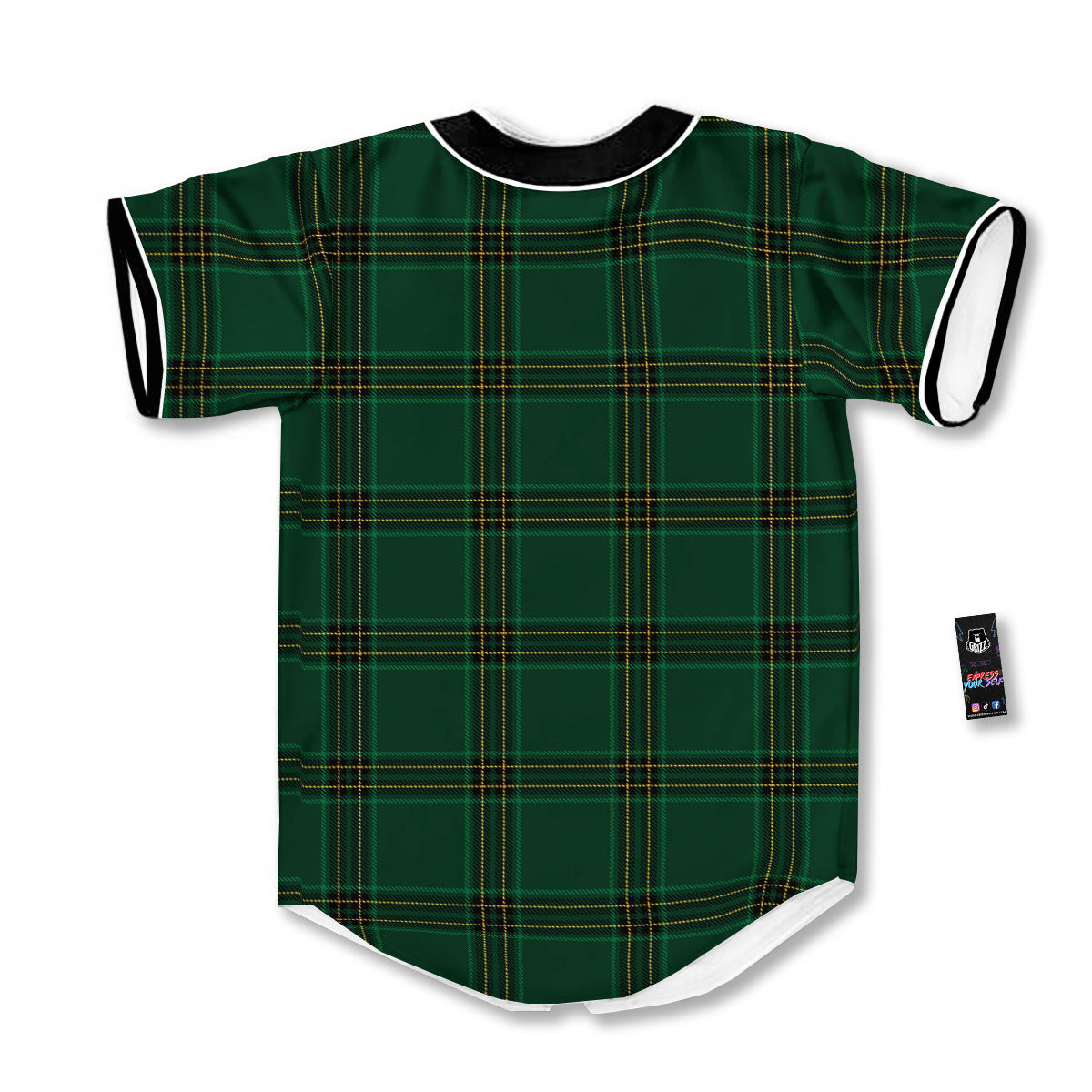 Stewart Tartan Green Print Pattern Baseball Jersey-grizzshop