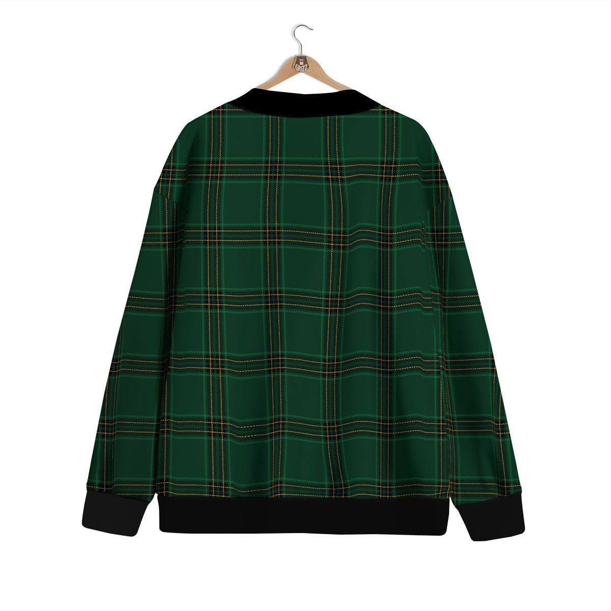 Stewart Tartan Green Print Pattern Cardigan-grizzshop