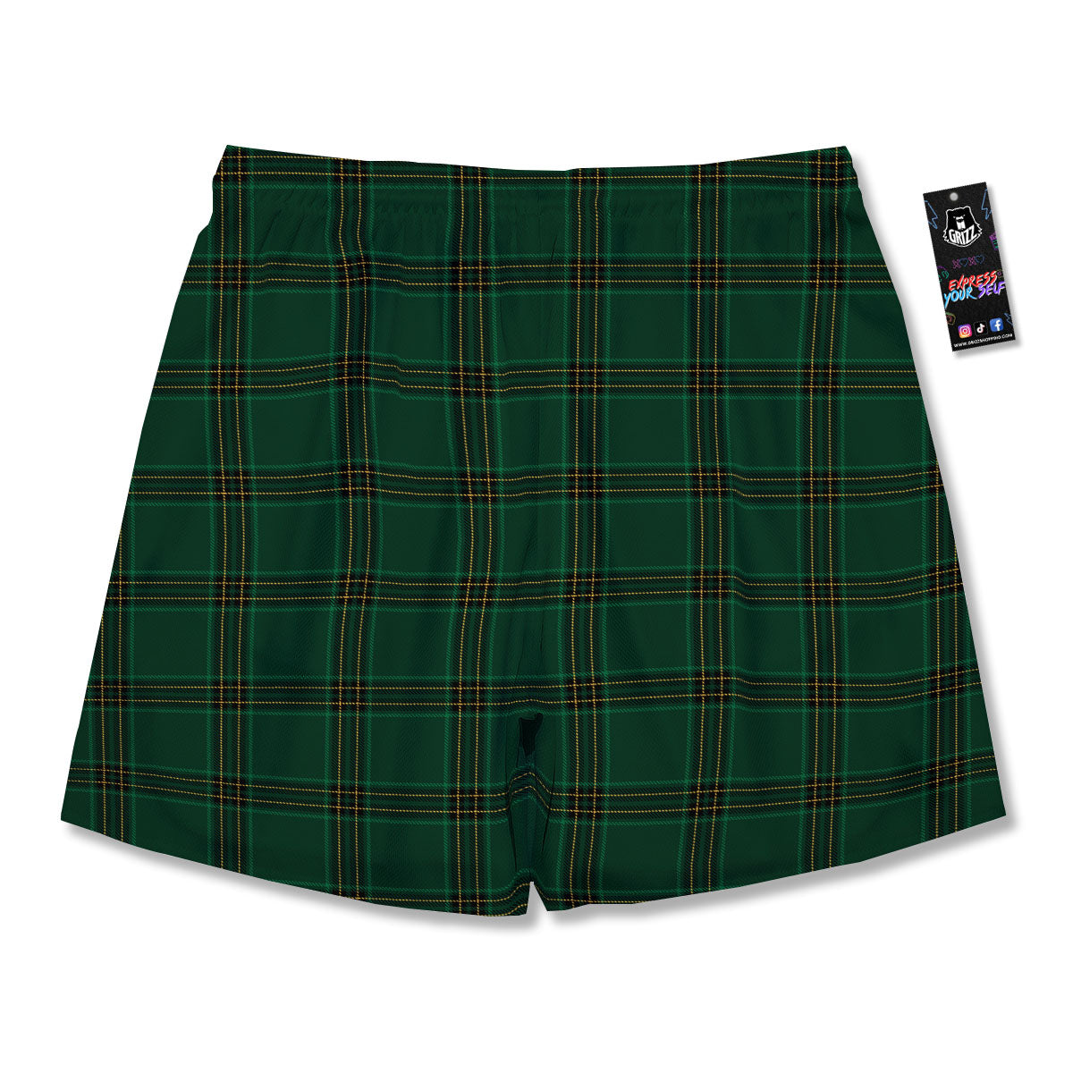Stewart Tartan Green Print Pattern Men's Running Shorts-grizzshop