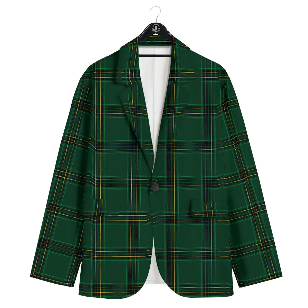 Stewart Tartan Green Print Pattern Men's Sport Coat-grizzshop