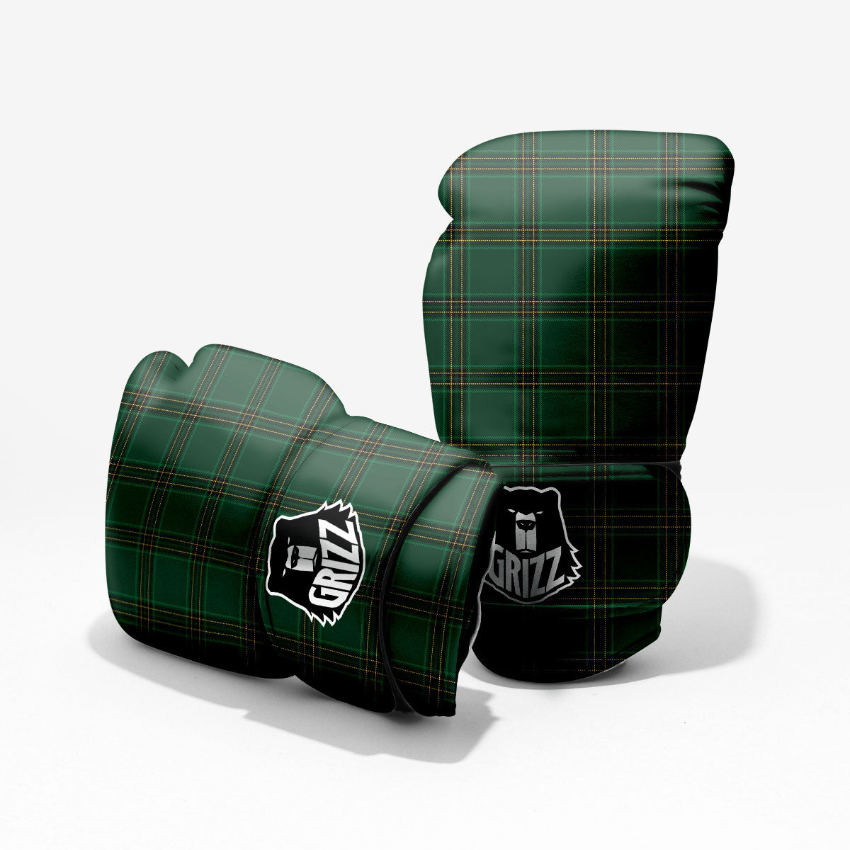 Stewart Tartan Green Print Pattern Pro Boxing Glove
