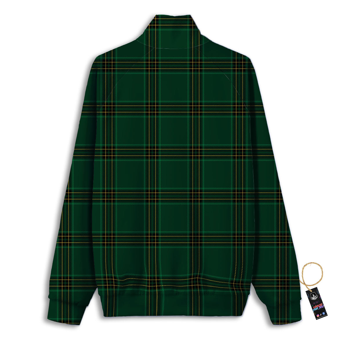 Stewart Tartan Green Print Pattern Track Jacket-grizzshop