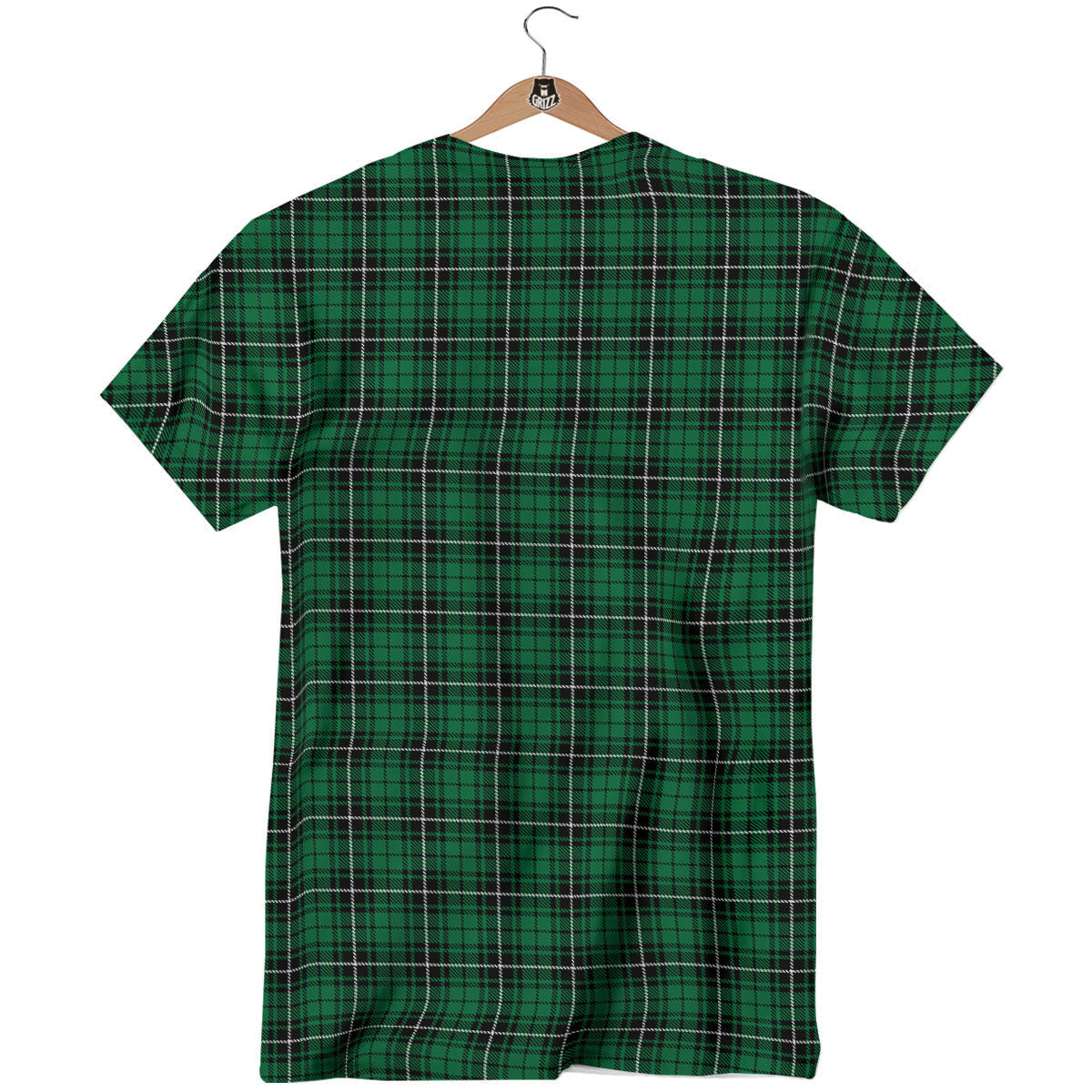 Stewart Tartan Green Print T-Shirt-grizzshop