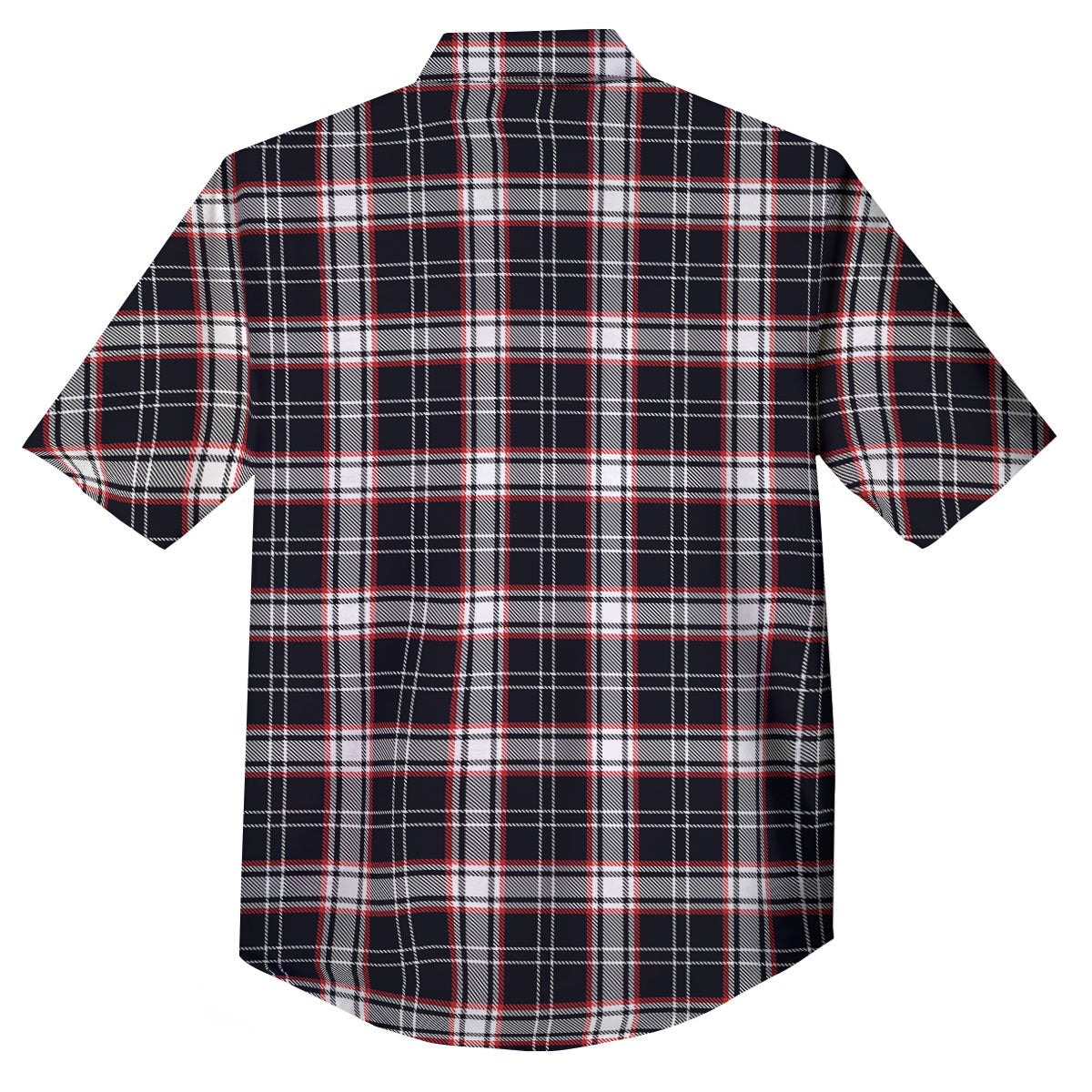 Stewart Tartan Red And Black Print Button Up Shirt-grizzshop