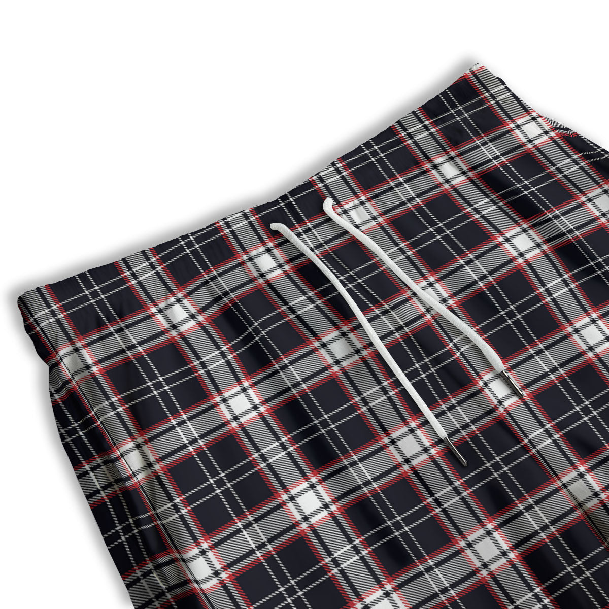 Stewart Tartan Red And Black Print Men's Athletic Shorts