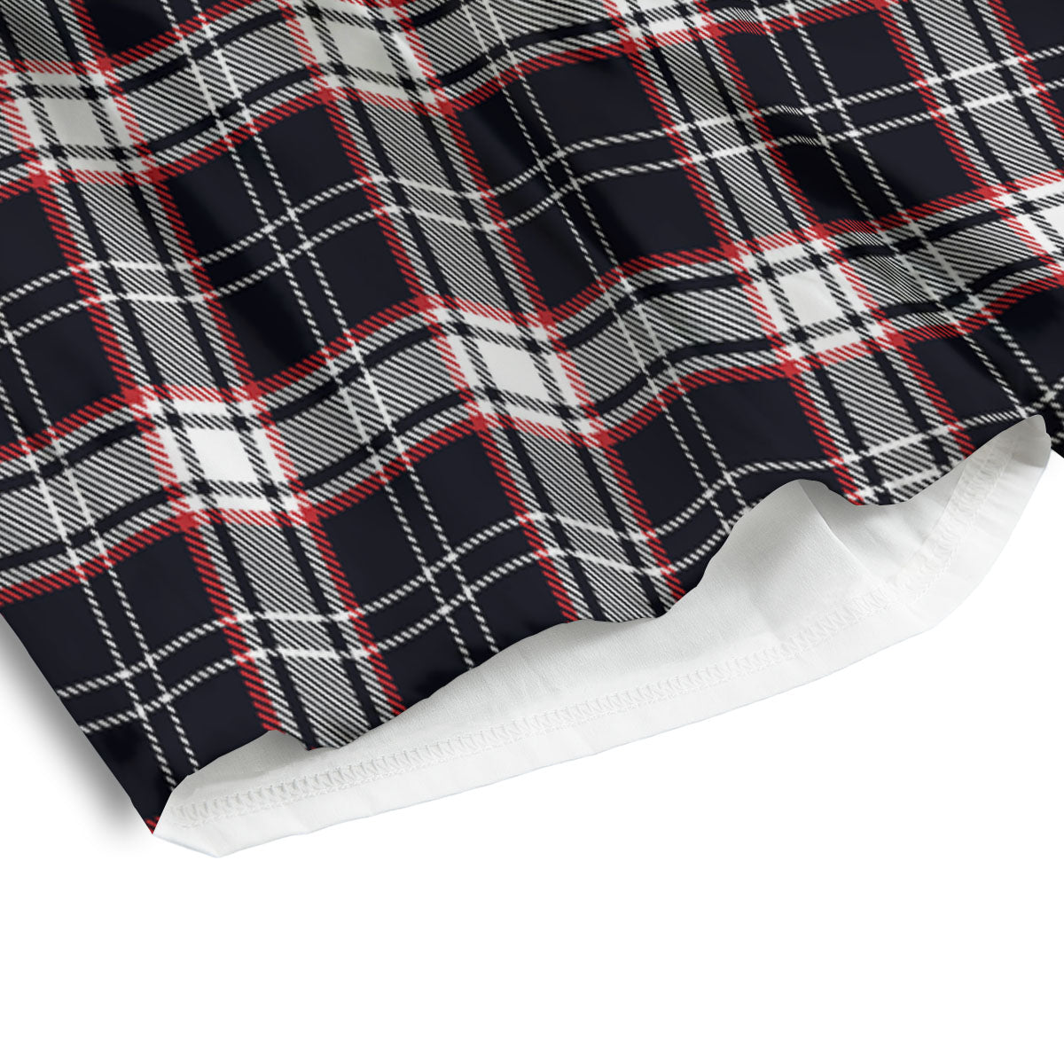 Stewart Tartan Red And Black Print Men's Athletic Shorts