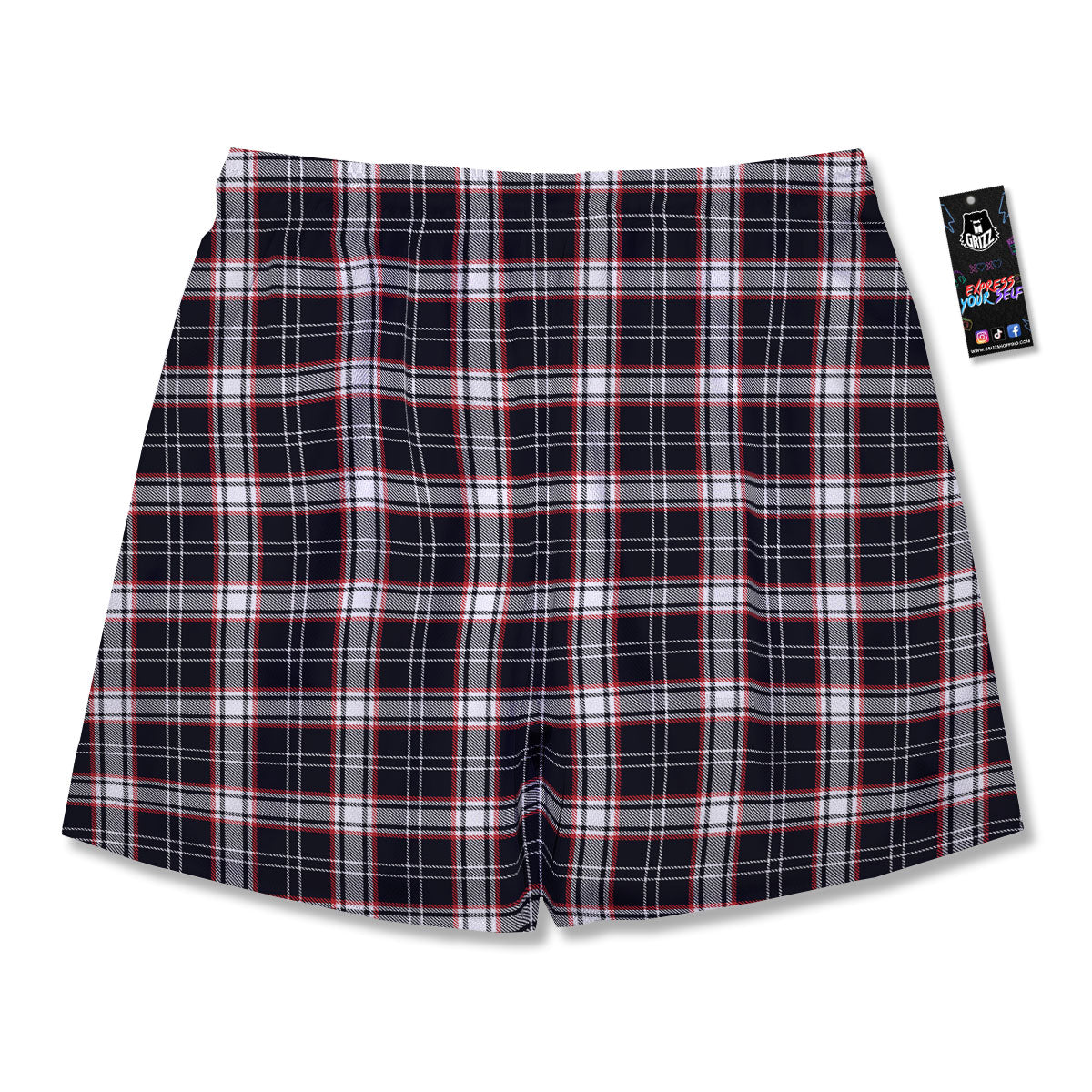 Stewart Tartan Red And Black Print Men's Running Shorts-grizzshop