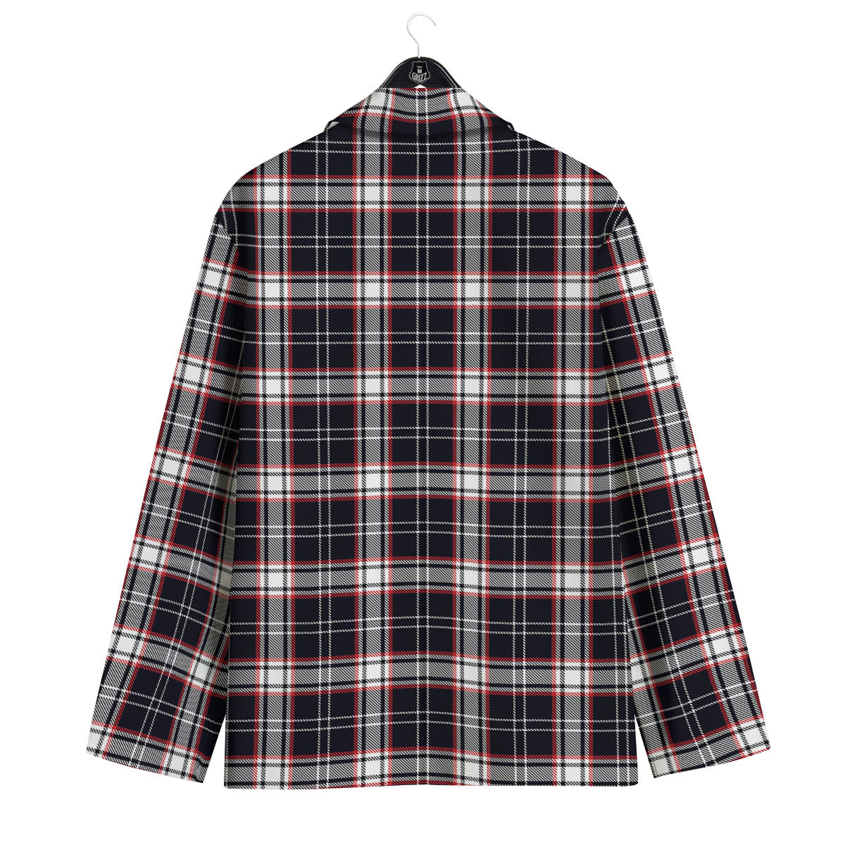 Stewart Tartan Red And Black Print Men's Sport Coat-grizzshop