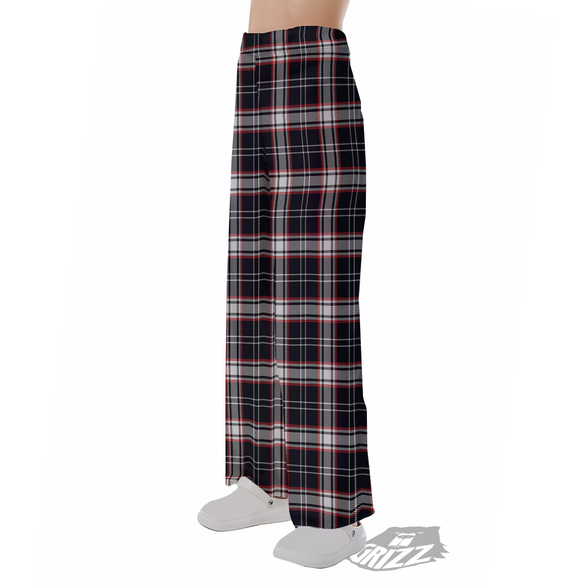 Stewart Tartan Red And Black Print Pajama Pants-grizzshop