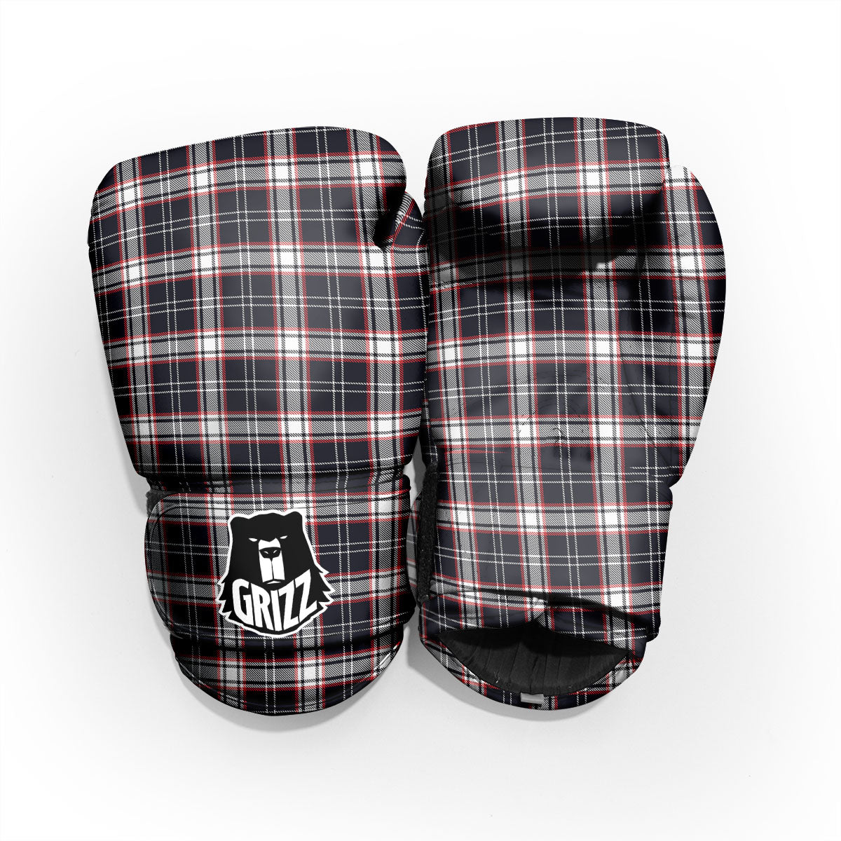 Stewart Tartan Red And Black Print Pro Boxing Glove