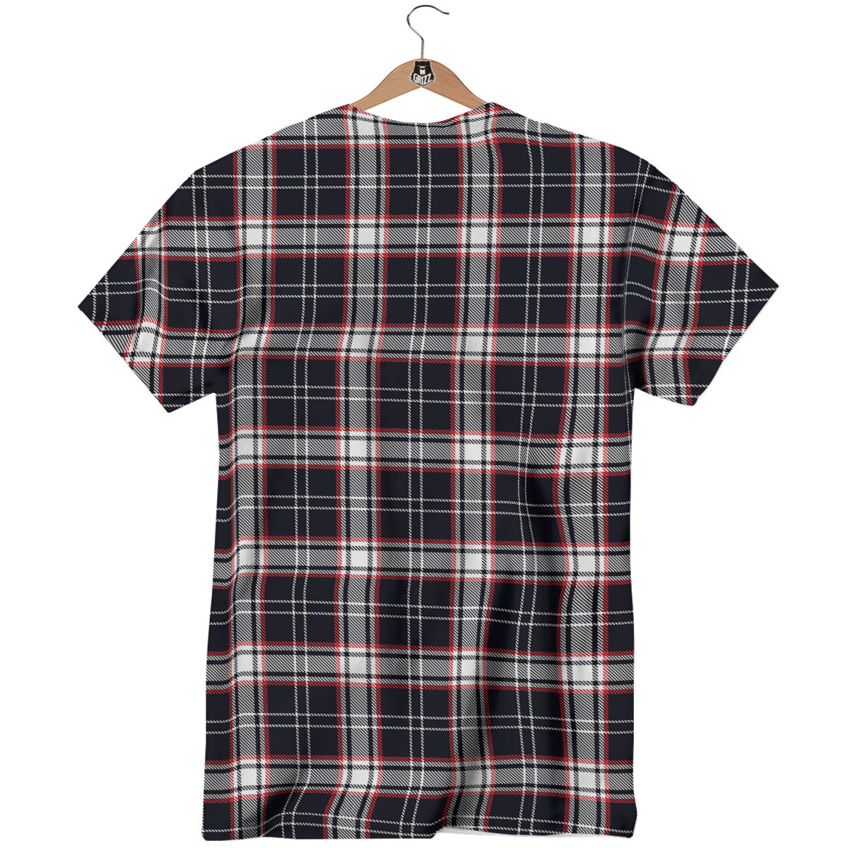 Stewart Tartan Red And Black Print T-Shirt-grizzshop