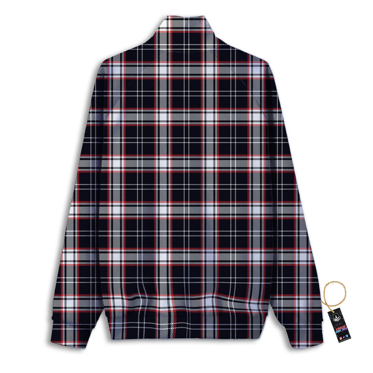 Stewart Tartan Red And Black Print Track Jacket-grizzshop