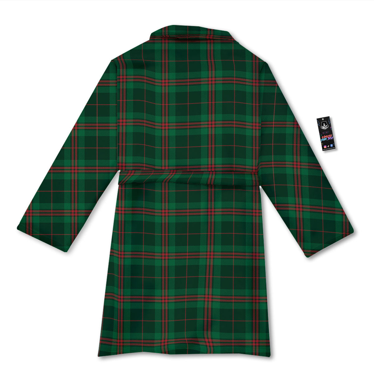 Stewart Tartan Red And Green Print Bathrobe-grizzshop