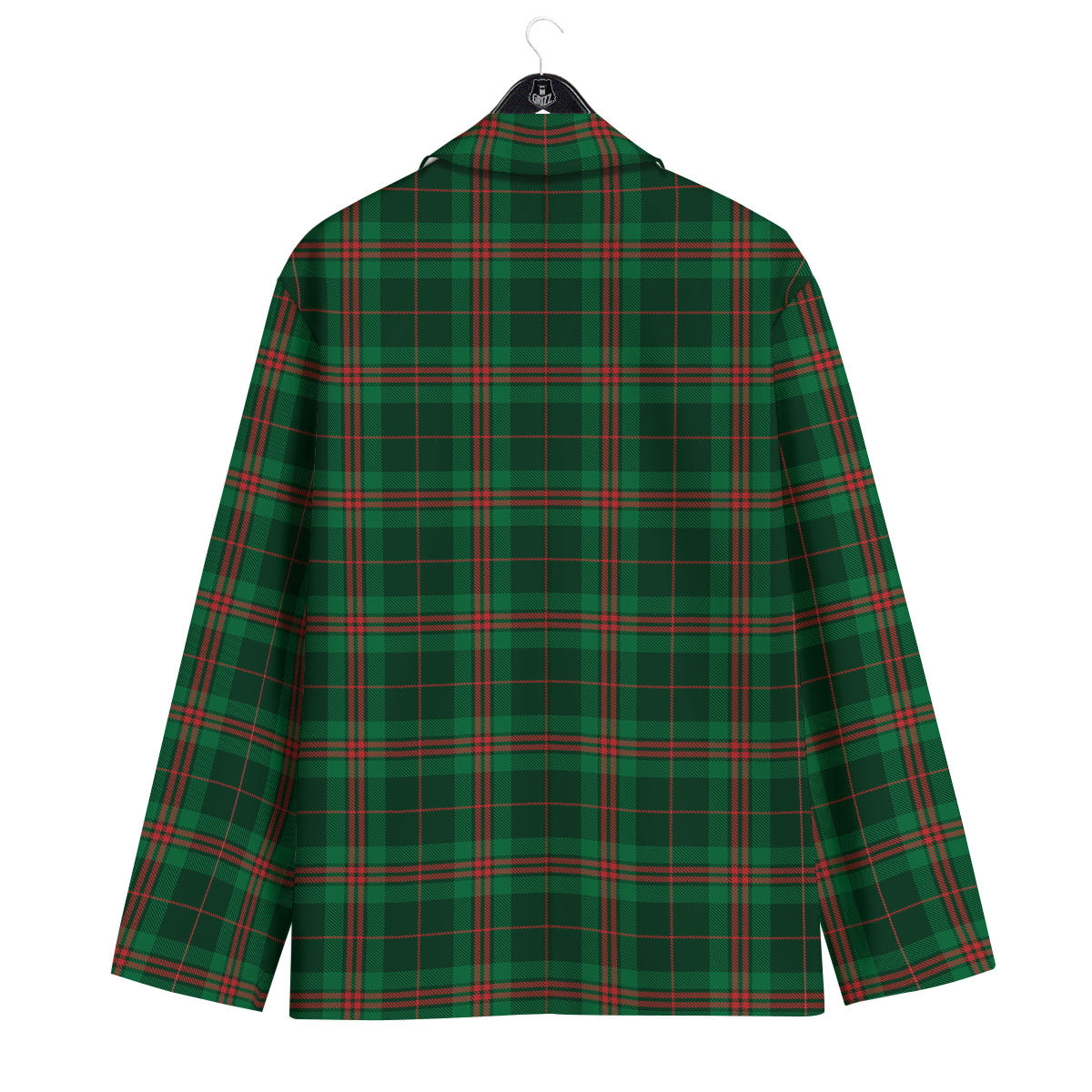 Stewart Tartan Red And Green Print Men's Sport Coat-grizzshop