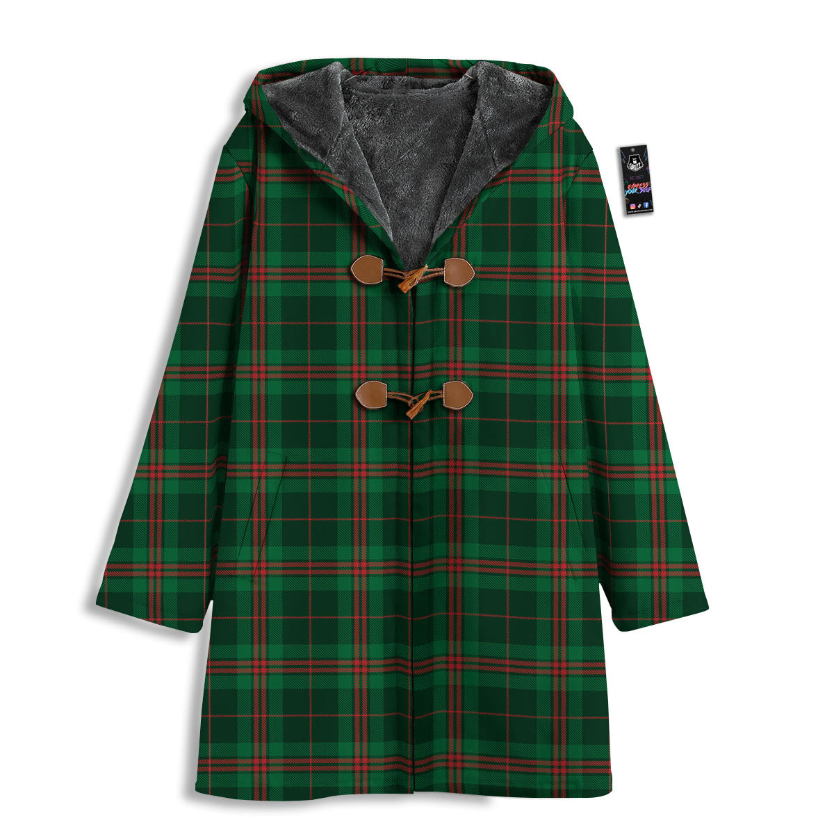 Stewart Tartan Red And Green Print Men's Windbreaker Jacket-grizzshop