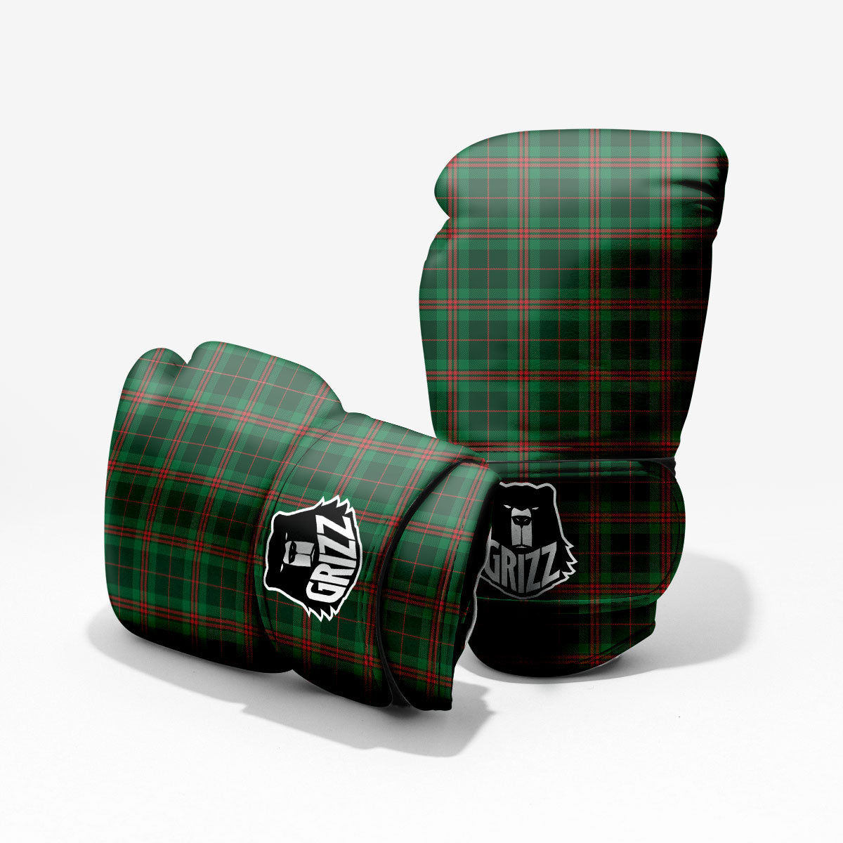 Stewart Tartan Red And Green Print Pro Boxing Glove