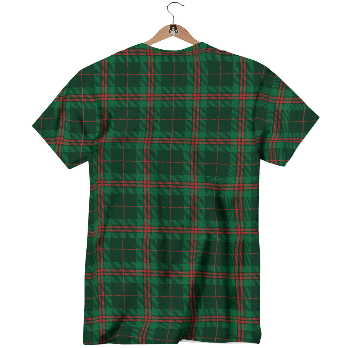 Stewart Tartan Red And Green Print T-Shirt-grizzshop